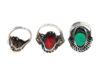 VINTAGE STERLING SILVER GEMSTONE STATEMENT RINGS PIC-2