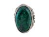 VINTAGE STERLING SILVER FILIGREE MALACHITE RING PIC-1