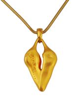 ROBERT LEE MORRIS STUDIO BRASS NECKLACE HEART FORGIVE