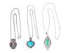 LOT OF STERLING SILVER MARCASITE GEMSTONES NECKLACES PIC-0