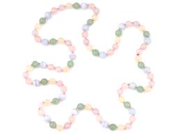 ROSE QUARTZ JADE GEM STONES BEADED DESIGN NECKLACE