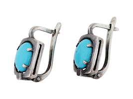 STERLING SILVER AND NATURAL TURQUOISE EARRINGS