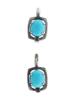 STERLING SILVER AND NATURAL TURQUOISE EARRINGS PIC-1