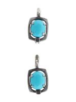 STERLING SILVER AND NATURAL TURQUOISE EARRINGS