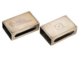 ANTIQUE TIFFANY CO ST SILVER MATCH BOX HOLDER CASES