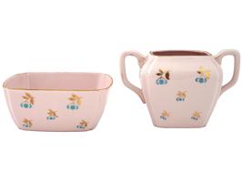 1940S RUSSIAN SOVIET ERA PINK PORCELAIN TEA SERVICE