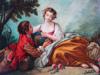 AFTER FRANCOIS BOUCHER GALANT SCENE OIL PAINTING PIC-1