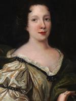 ANTIQUE 18TH C FRENCH FEMALE PORTRAIT OIL PAINTING