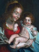 AFTER PETER PAUL RUBENS OIL PAINTING VIRGIN AND CHILD