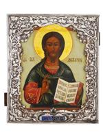 ANTIQUE 19TH C RUSSIAN ICON LORD ALMIGHTY IN RIZA