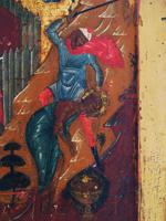 ANTIQUE 18TH C RUSSIAN ICON BEHEADING OF ST JOHN