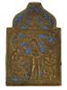 ANTIQUE RUSSIAN BRONZE ENAMEL ICON JOY OF ALL AFFLICTED PIC-0