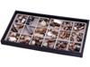 LARGE COLLECTION OF BANDED AGATE BEADS IN TRAY PIC-0