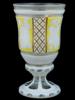 ANTIQUE BOHEMIAN BIEDERMEIER GLASS BEAKER FLORAL MOTIF PIC-1