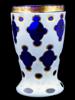 ANTIQUE BOHEMIAN BIEDERMEIER CUT BLUE GLASS BEAKER PIC-2