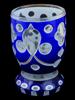 ANTIQUE BOHEMIAN BIEDERMEIER BLUE WHITE GLASS BEAKER PIC-0