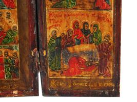 ANTIQUE RUSSIAN CHRIST HAND PAINTED ICON SKLADEN