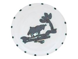 LTD PICASSO EDITION BULL GLAZE POTTERY CERAMIC PLATE