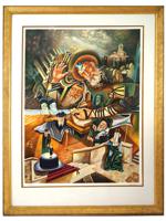 JUDAICA SURREALIST SERIGRAPH BY ISRAEL RUBINSTEIN