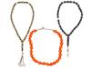 VINTAGE SILVER INLAY AND CORAL BEADED NECKLACES PIC-0