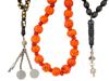 VINTAGE SILVER INLAY AND CORAL BEADED NECKLACES PIC-4