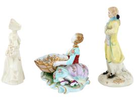 VINTAGE HAND PAINTED GILT PORCELAIN FIGURINES