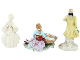 VINTAGE HAND PAINTED GILT PORCELAIN FIGURINES