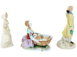 VINTAGE HAND PAINTED GILT PORCELAIN FIGURINES