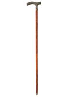 VINTAGE WOODEN WALKING CANE W DECORATIVE HANDLE