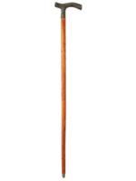 VINTAGE WOODEN WALKING CANE W DECORATIVE HANDLE