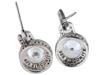 VINTAGE JEWELED STERLING SILVER EARRINGS PIC-2