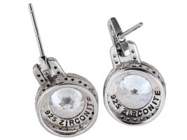 VINTAGE JEWELED STERLING SILVER EARRINGS