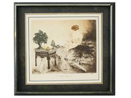 FRENCH ETCHING BY ICART ATTR TO DREYFUS STERN PAINTING