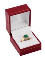 VINTAGE 14K GOLD RING W EMERALD AND DIAMONDS