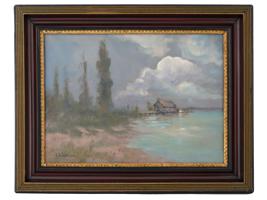 ATTR TO ISAAC LEVITAN RUSSIAN LANDSCAPE OIL PAINTING