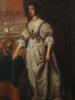 ANTIQUE FLEMISH QUEEN MARIA OF FRANCE OIL PAINTING PIC-1