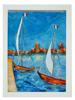 FRENCH SEASCAPE ACRYLIC PAINTING BY PAUL AIZPIRI PIC-0