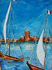 FRENCH SEASCAPE ACRYLIC PAINTING BY PAUL AIZPIRI PIC-1