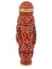 ANTIQUE CHINESE CARVED CINNABAR SNUFF BOTTLE PIC-2