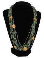 ANCIENT MULTILAYER GOLD TURQUOISE LAPIS NECKLACE