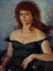 LARGE VINTAGE OIL PORTRAIT PAINTING BY VICTORIA 1991 PIC-1