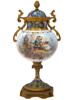 ANTIQUE FRENCH SEVRES BRASS PORCELAIN LIDDED VASE PIC-1