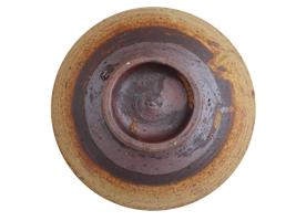 JAPANESE GLAZED POTTERY TEA BOWL WITH WOOD BOX