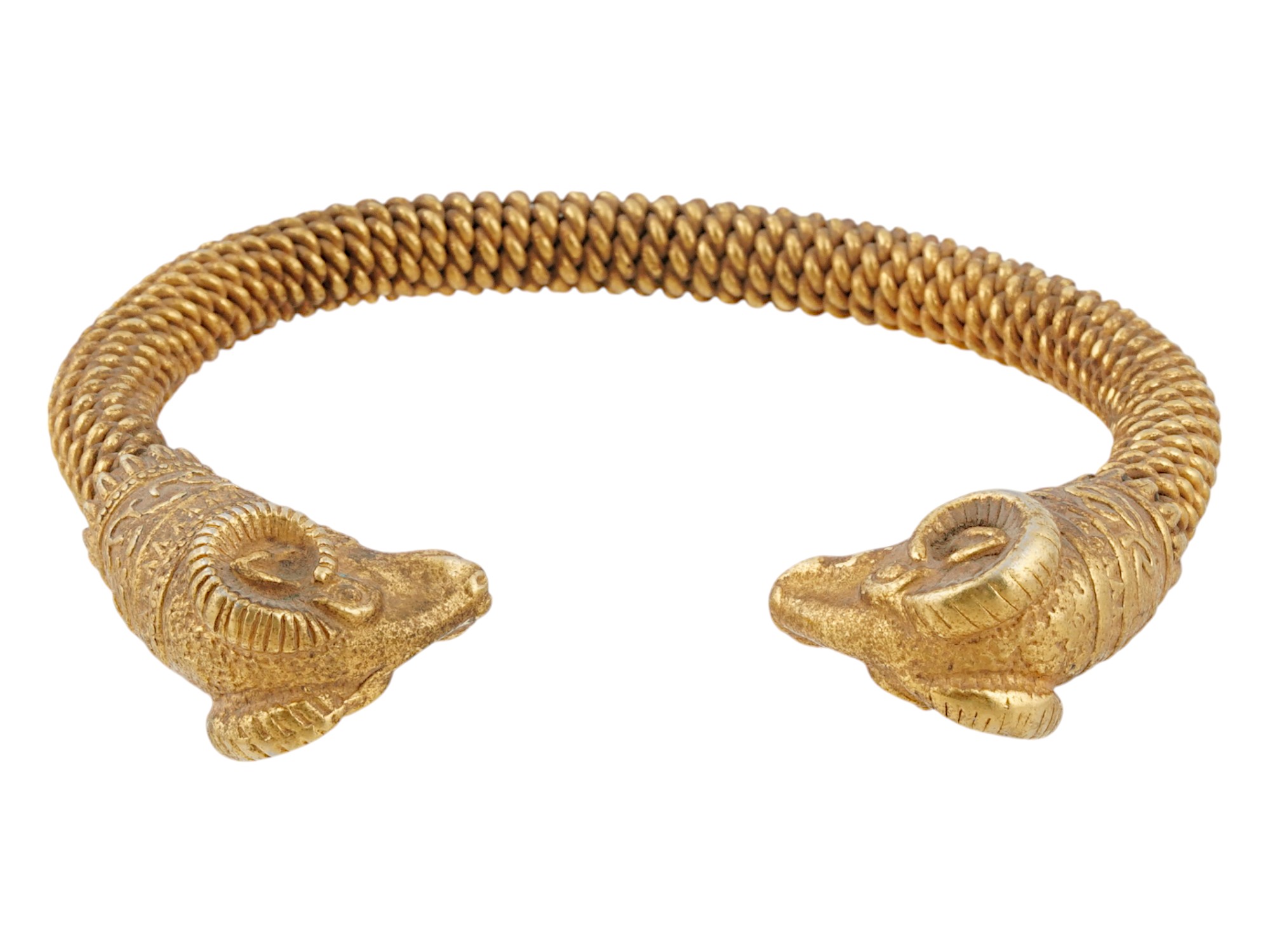 PERSIAN ACHAEMENID STYLE GOLD PLATED BRACELET 20TH C PIC-2