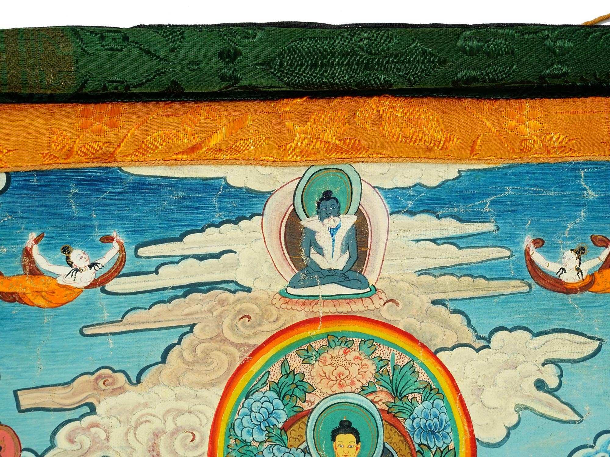 ANTIQUE CHINESE THANGKA PAINTING BUDDHA SHAKYAMUNI PIC-2