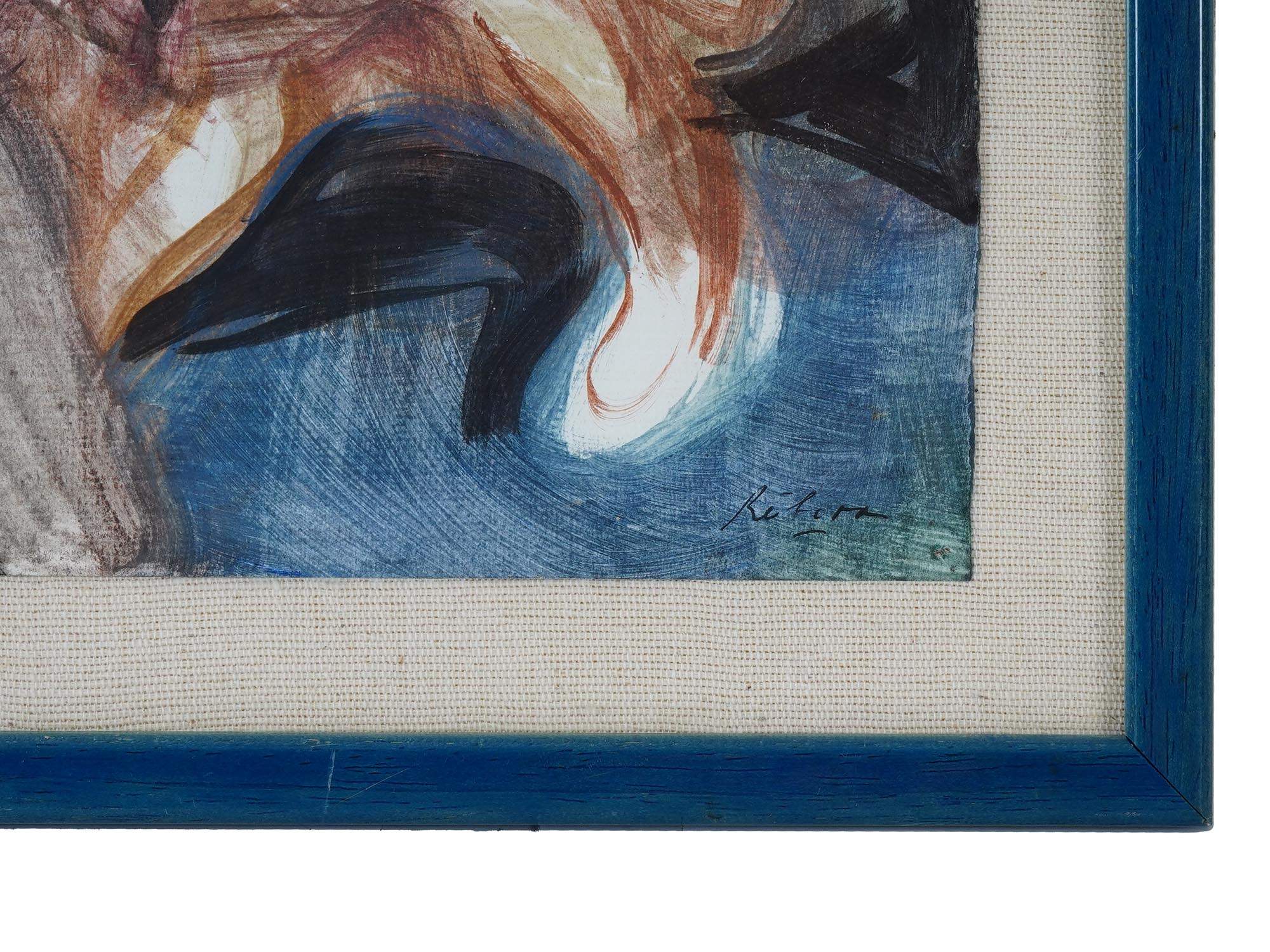 CONTEMPORARY FIGURATIVE WATERCOLOR PAINTING SIGNED PIC-2