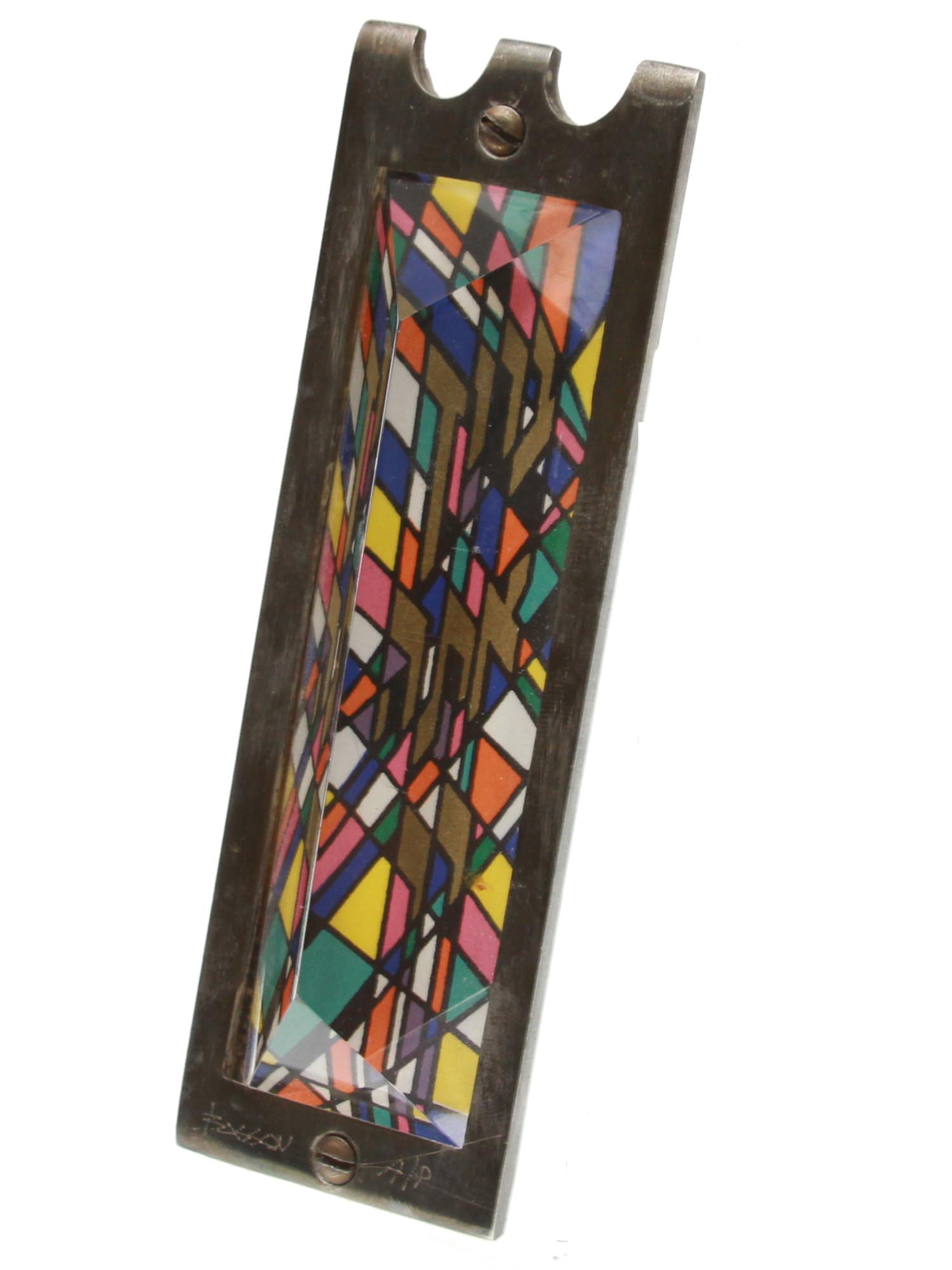 A GLASS MEZUZAH SIGNED BY NOAM NAIM BASSON PIC-0