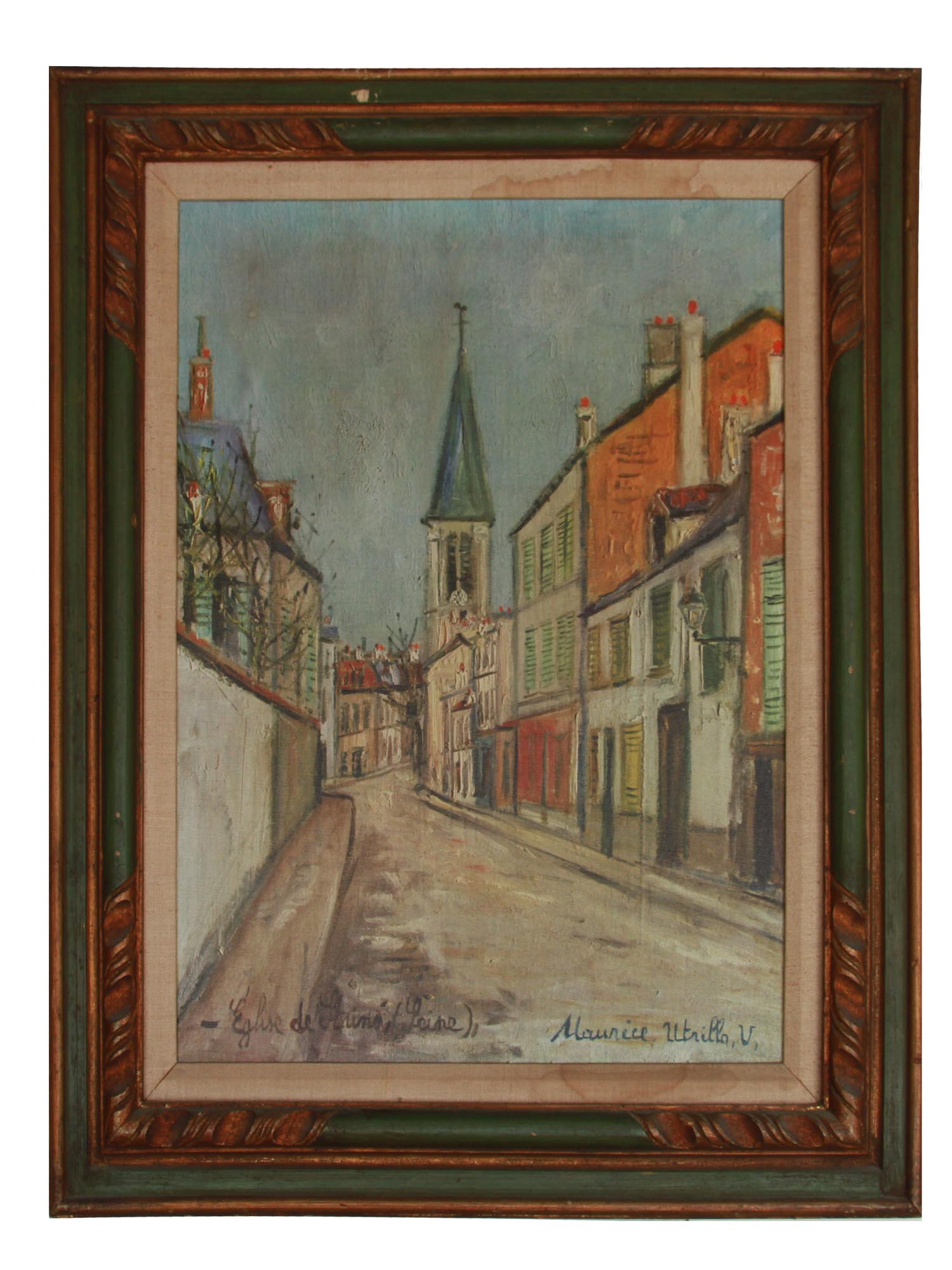 FRENCH OIL PAINTING BY AFTER MAURICE UTRILLO PIC-0