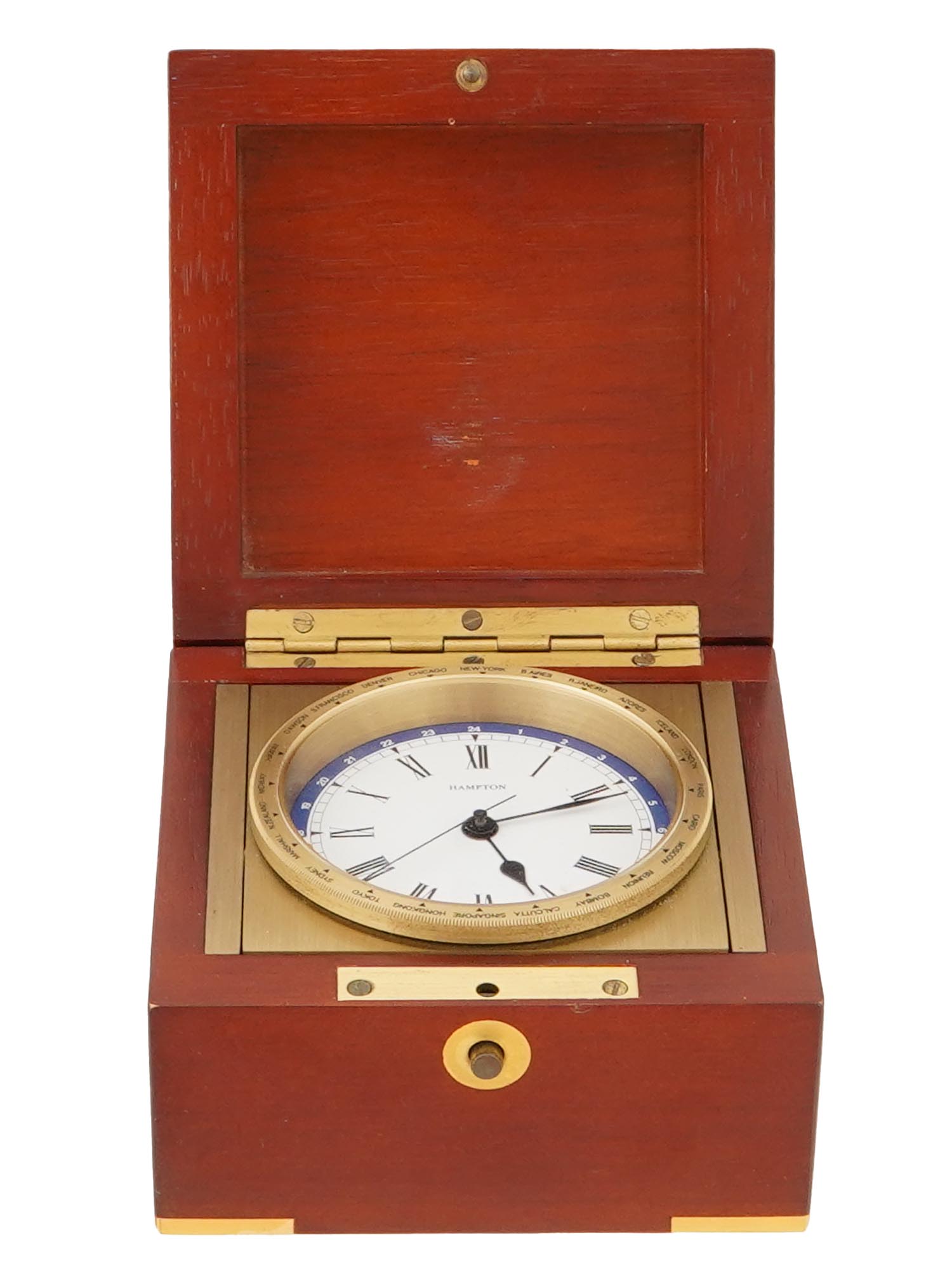 WEST GERMAN HAMPTON WOOD CASED MARINE CHRONOMETER PIC-2