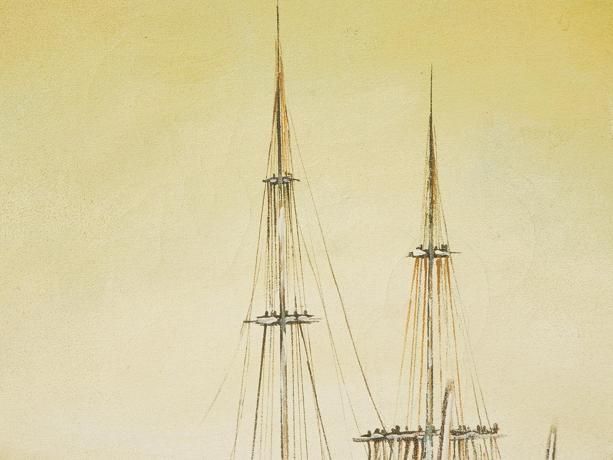 VINTAGE SEASCAPE OIL PAINTING SIGNED J. PETERSON PIC-2